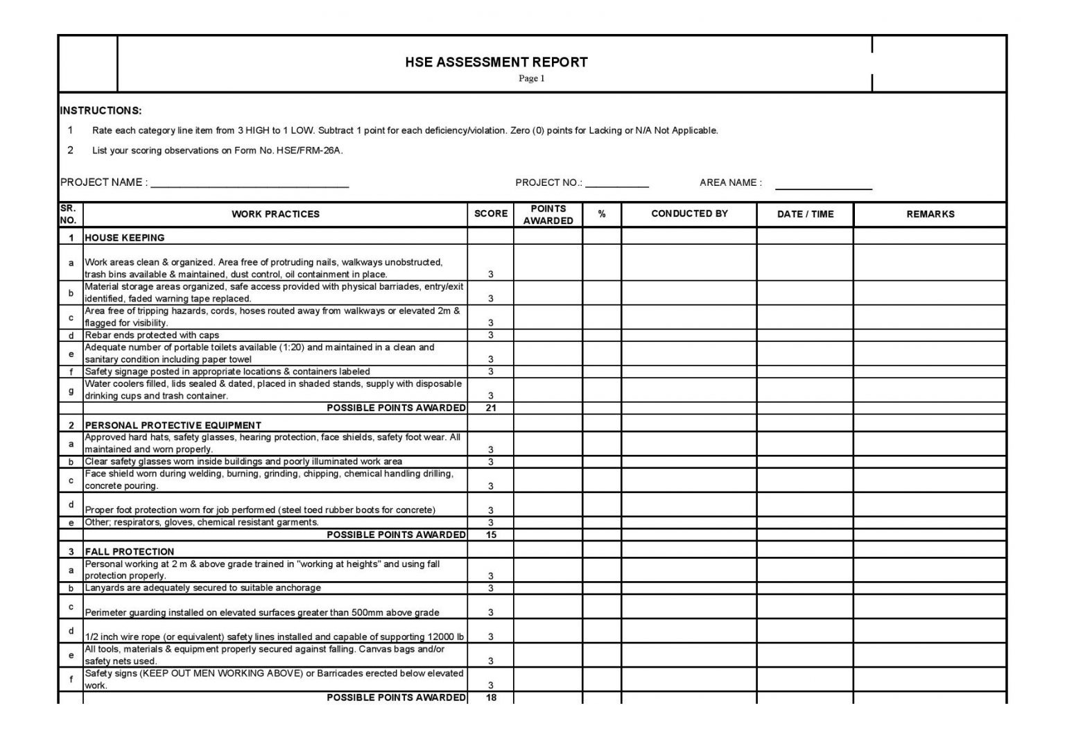 Download HSE Report Formats HSE Docs