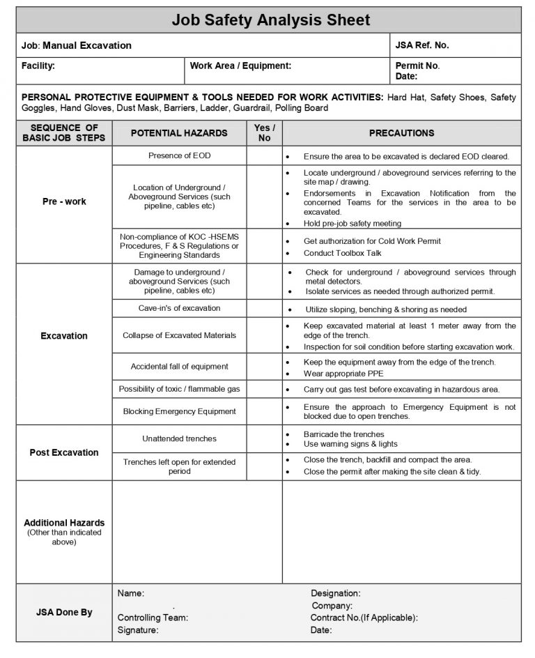 Donwload Job Safety Analysis ( JSA ) - Jobs Portal