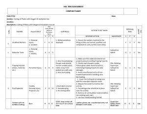 HSE Risk Assesment Cutting of Plates with Oxygen-Di Acetylene