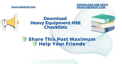 Heavy Equipment HSE Checklists hseprof com