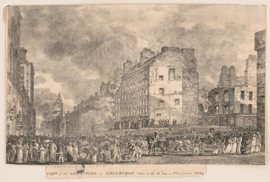 View of the great fire at Edinburgh taken on the 16th day of November 1824